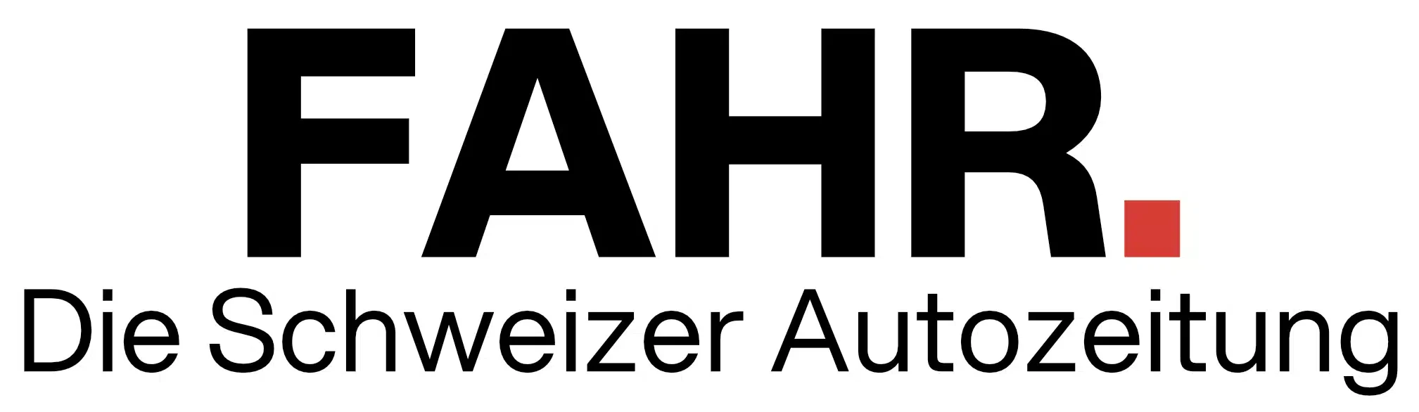 Das Logo von FAHR. FAHR. – Die Schweizer Autozeitung ist die neue Schweizer Autozeitung mit Fokus auf die Themengebiete Test und Technik, Wirtschaft und Politik und Sport.